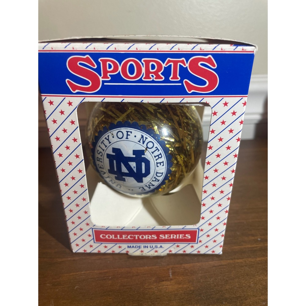 Notre Dame Fighting Irish Topperscot  Ornament Gold Tinsel Vintage NCAA